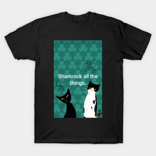 Cat with Shamrocks T-Shirt